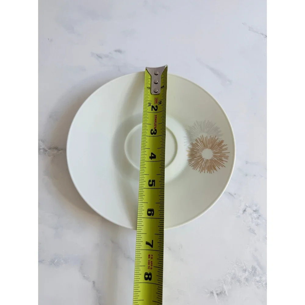 VTG PAIR (2) Rosenthal MCM Art Deco Sunburst Footed Teacup & Saucer